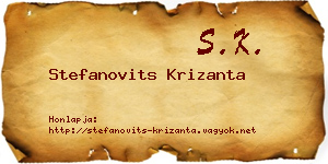 Stefanovits Krizanta névjegykártya